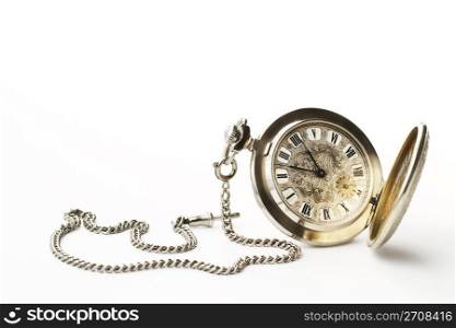 old pocket watch. old pocket watch on white background
