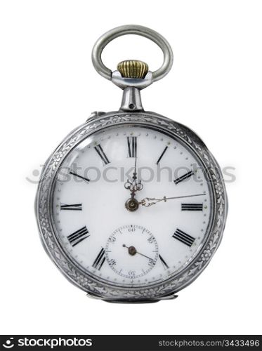 Old Pocket watch on a white background. Old Pocket watch