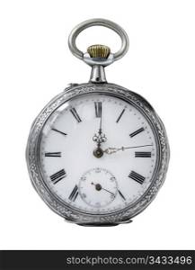 Old Pocket watch on a white background. Old Pocket watch