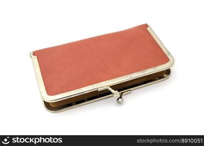 Old purse isolated on white background