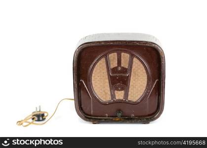 Old Radio 50s - 60s isolated on a white