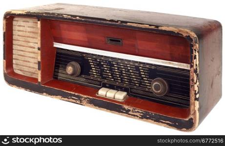 Old Radio Isolated with Clipping Path
