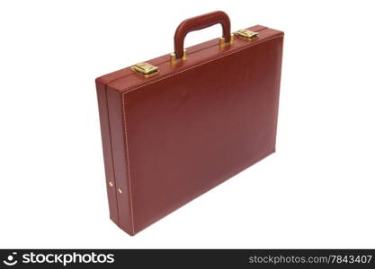 old red attache case on a white background