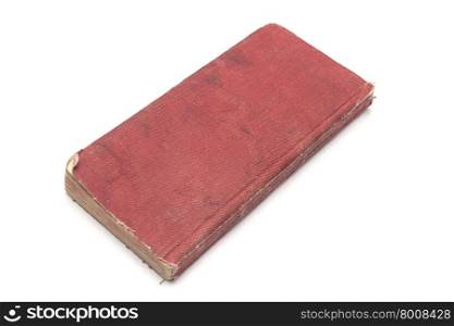 Old red book isolated on white