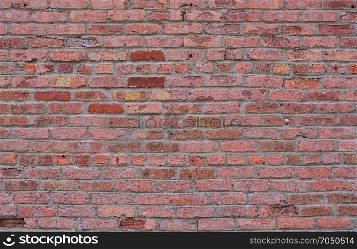 Old red brick wall texture background