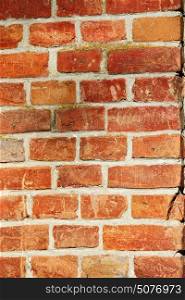 Old red brick wall texture background. Retro stone vertical wall background.