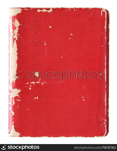 Old red cover book isolated over white with clipping path