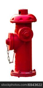 old red fire hydrant on white background