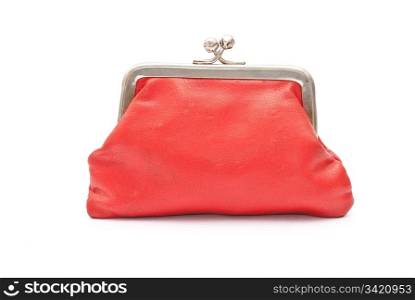 Old red purse