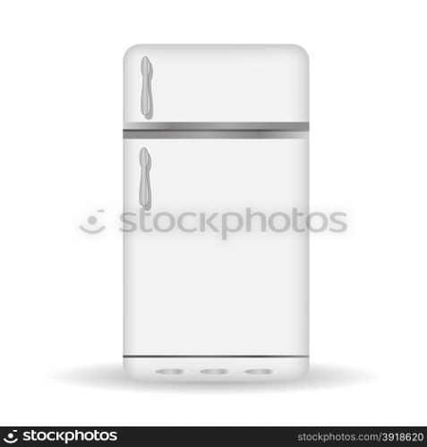 Old Refrigerator Icon Isolated on White Background. Old Refrigerator Icon