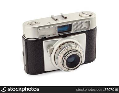 Old Retro Film Photo Camera Isolated on White