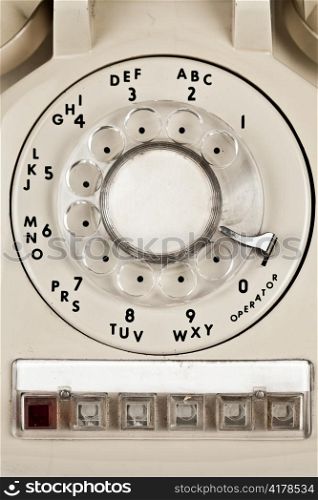 Old retro phone, a dial number