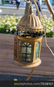 Old retro style lantern made of metal