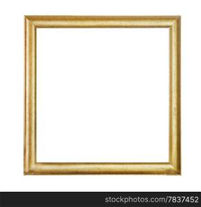 old retro wooden frame isolated on white background