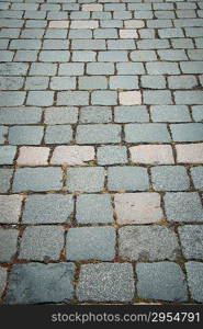 Old road paved with the cobble stones