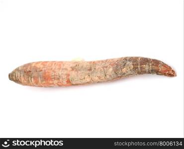 old rotten carrot white background. old rotten carrot white background
