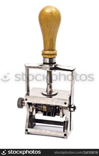 Old rubber stamp isolated on white background