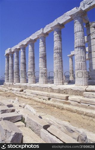Old ruin colonnades, Parthenon, Athens, Greece