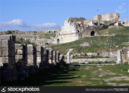 Old ruins and theater in Miletus, Turkey