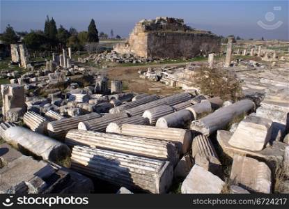 Old ruins in Hierapolis near Pamukkale, Tuyrkey