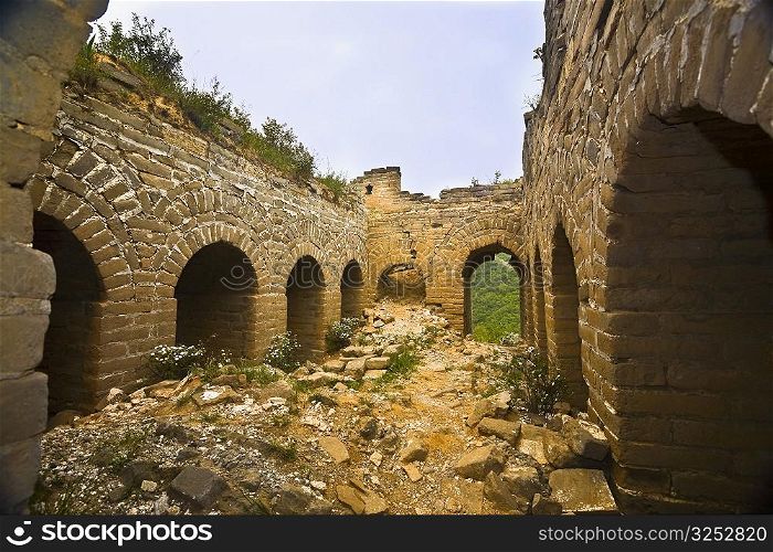 Old ruins of a building, Great Wall Of China, Beijing, China