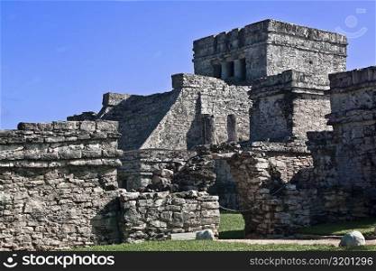 Old ruins of a castle, Zona Arqueologica De Tulum, Cancun, Quintana Roo, Mexico