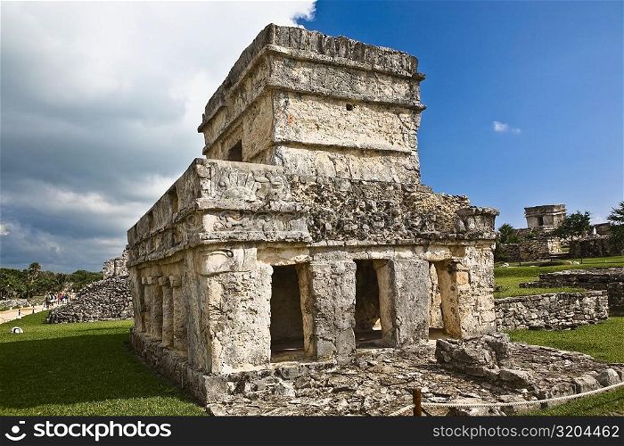 Old ruins of a temple, Zona Arqueologica De Tulum, Cancun, Quintana Roo, Mexico