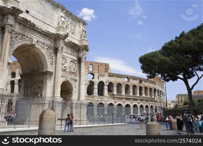 Old ruins of an amphitheater, Coliseum, Rome, Italy