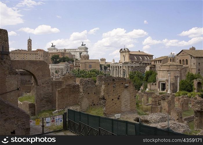 Old ruins of buildings, Roman Forum, Rome, Italy