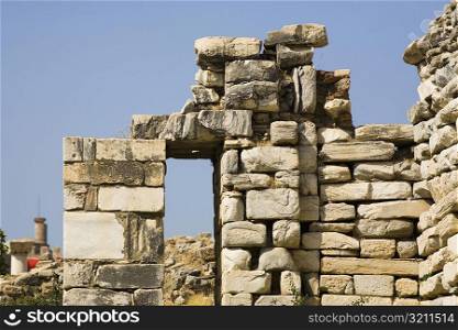 Old ruins of stone structures, Ephesus, Turkey