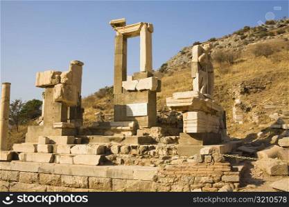 Old ruins on the base of a mountain, Ephesus, Turkey