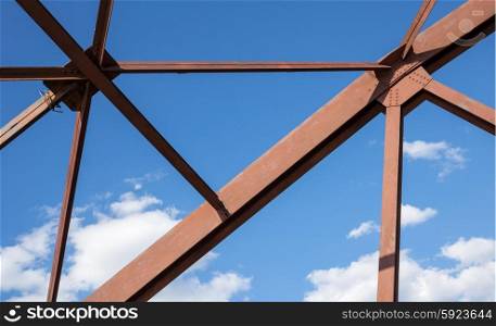 Old rusty construction elements truss