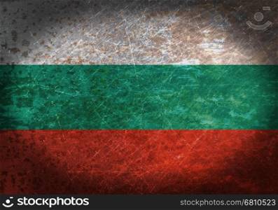Old rusty metal sign with a flag - Bulgaria