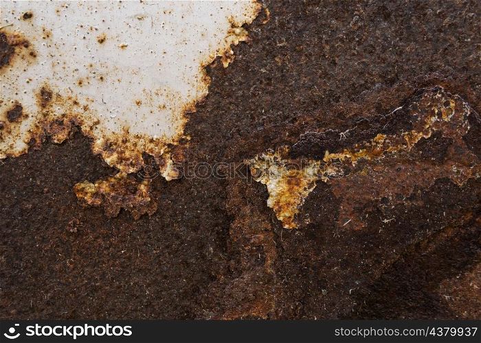 old rusty metallic surface close up