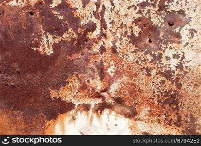 old rusty painted metal wall. wallpaper background . old rusty painted metal wall
