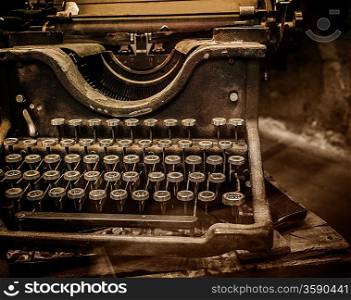 Old rusty typewriter