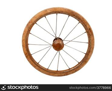 old rusty wheel from baby carriage