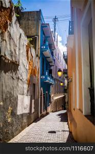 Old San Juan streets in Puerto Rico at day tourist. Old San Juan streets in Puerto Rico at day