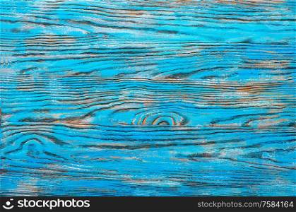 Old shabby and painted wood texture. Blue grunge wood background