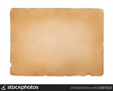 Old sheet of paper isolated on white background.. Old sheet of paper isolated on a white background.