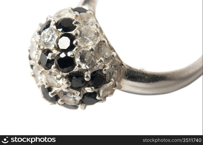 old silver ring isolated on a white background