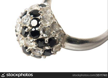 old silver ring isolated on a white background