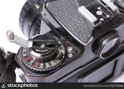 Old slr camera with dust and rusty to repair and restoration