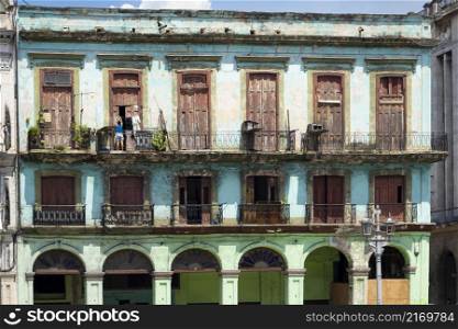 Old Spanish colonial and colorful house in the center of Havana, Cuba