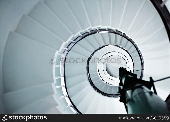 Old Spiral staircase close up. Architectural detail