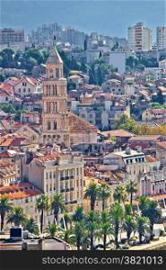 Old Split city center vertical view, Dalmatia, Croatia