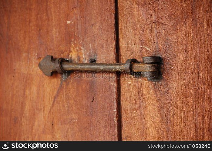 Old steel bolt for door lock