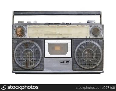 old stereo isolated on white background