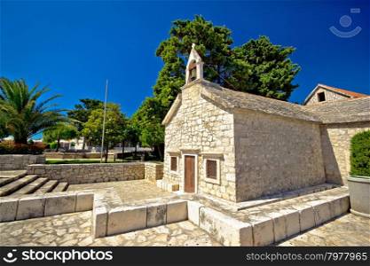 Old stone chapel in Primosten, Dalmatia, Croatia