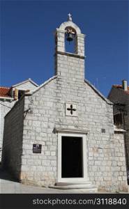 Old stone church in Bol, island Brach, Croatia